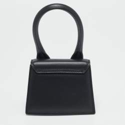 Pre Owned Jacquemus Black Leather Mini Le Chiquito Top Handle Bag