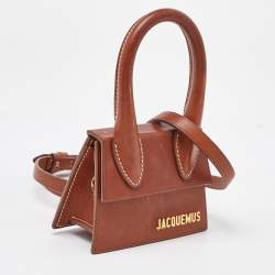 Jacquemus Brown Leather Mini Le Chiquito Top Handle Bag