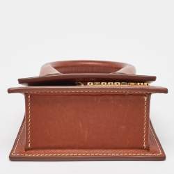 Jacquemus Brown Leather Mini Le Chiquito Top Handle Bag