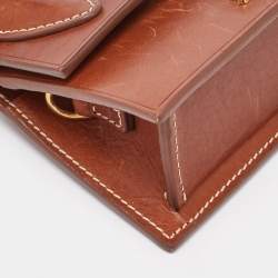 Jacquemus Brown Leather Mini Le Chiquito Top Handle Bag