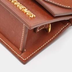 Jacquemus Brown Leather Mini Le Chiquito Top Handle Bag