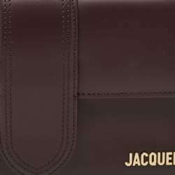 Pre Owned Jacquemus Dark Brown Leather Le Grand Bambino Top Handle Bag