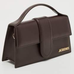 Pre Owned Jacquemus Dark Brown Leather Le Grand Bambino Top Handle Bag