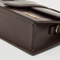 Pre Owned Jacquemus Dark Brown Leather Le Grand Bambino Top Handle Bag