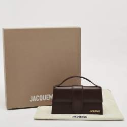 Pre Owned Jacquemus Dark Brown Leather Le Grand Bambino Top Handle Bag