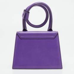 Jacquemus Purple Leather Le Chiquito Noeud Top Handle Bag