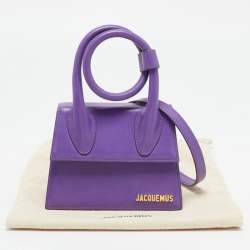 Jacquemus Purple Leather Le Chiquito Noeud Top Handle Bag