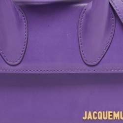 Jacquemus Purple Leather Le Chiquito Noeud Top Handle Bag