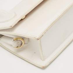Jacquemus White Leather Long Le Chiquito Top Handle Bag