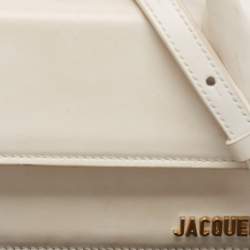 Jacquemus White Leather Long Le Chiquito Top Handle Bag