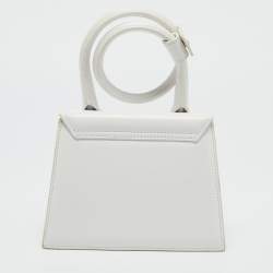 Pre Owned Jacquemus White Leather Le Chiquito Noeud Top Handle Bag