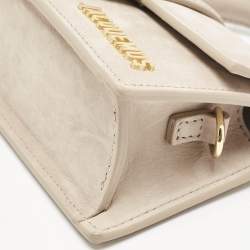 Pre Owned Jacquemus Beige Nubuck Leather Mini Le Bambino Top Handle Bag