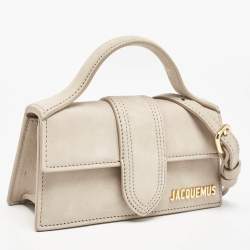 Pre Owned Jacquemus Beige Nubuck Leather Mini Le Bambino Top Handle Bag