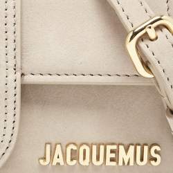 Pre Owned Jacquemus Beige Nubuck Leather Mini Le Bambino Top Handle Bag