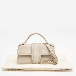 Pre Owned Jacquemus Beige Nubuck Leather Mini Le Bambino Top Handle Bag