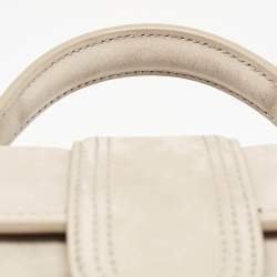 Pre Owned Jacquemus Beige Nubuck Leather Mini Le Bambino Top Handle Bag