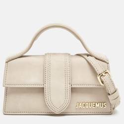 Pre Owned Jacquemus Beige Nubuck Leather Mini Le Bambino Top Handle Bag