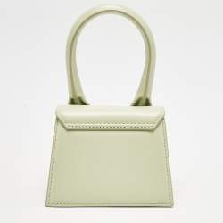 Jacquemus Light Green Leather Mini Le Chiquito Top Handle Bag