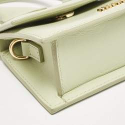 Jacquemus Light Green Leather Mini Le Chiquito Top Handle Bag