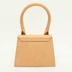 Jacquemus Light Brown Leather Le Chiquito Moyen Top Handle Bag