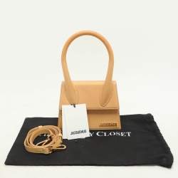 Jacquemus Light Brown Leather Le Chiquito Moyen Top Handle Bag
