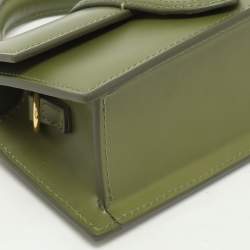 Jacquemus Green Leather Le Bambino Mini Top Handle Bag