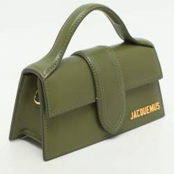 Jacquemus Green Leather Le Bambino Mini Top Handle Bag