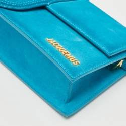Pre Owned Jacquemus Blue Suede Le Bambino Long Shoulder Bag