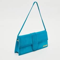 Pre Owned Jacquemus Blue Suede Le Bambino Long Shoulder Bag