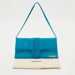 Pre Owned Jacquemus Blue Suede Le Bambino Long Shoulder Bag