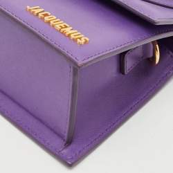 Pre Owned Jacquemus Purple Leather Le Chiquito Noeud Top Handle Bag