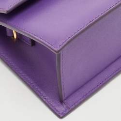 Pre Owned Jacquemus Purple Leather Le Chiquito Noeud Top Handle Bag