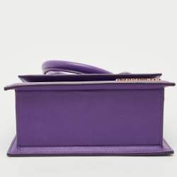 Pre Owned Jacquemus Purple Leather Le Chiquito Noeud Top Handle Bag
