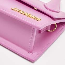Pre Owned Jacquemus Pink Leather Long Le Chiquito Top Handle Bag