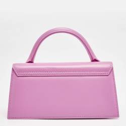 Pre Owned Jacquemus Pink Leather Long Le Chiquito Top Handle Bag