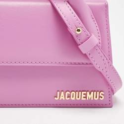 Pre Owned Jacquemus Pink Leather Long Le Chiquito Top Handle Bag