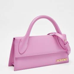 Pre Owned Jacquemus Pink Leather Long Le Chiquito Top Handle Bag