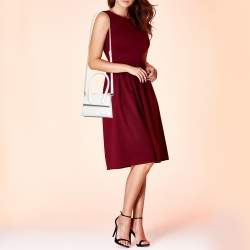 Jacquemus White Leather Le Chiquito Moyen Top Handle Bag