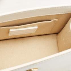 Jacquemus White Leather Le Chiquito Moyen Top Handle Bag