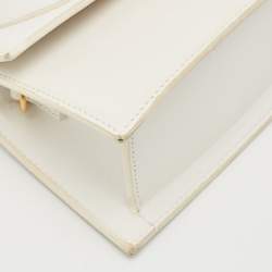 Jacquemus White Leather Le Chiquito Moyen Top Handle Bag