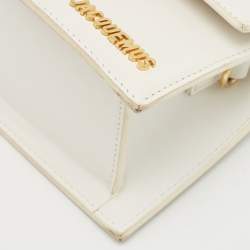 Jacquemus White Leather Le Chiquito Moyen Top Handle Bag