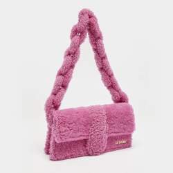 Jacquemus Pink Shearling Le Bambidou Shoulder Bag