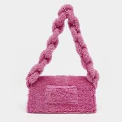 Jacquemus Pink Shearling Le Bambidou Shoulder Bag