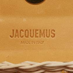 Jacquemus Mustard/Cream Rattan and Leather Mini Wicker Le Chiquito Top Handle Bag