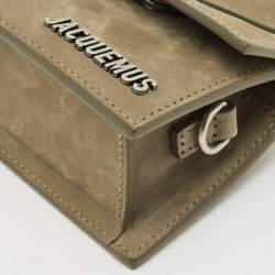 Jacquemus Olive Green Nubuck Leather Mini Le Chiquito Top Handle Bag
