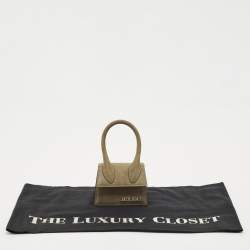 Jacquemus Olive Green Nubuck Leather Mini Le Chiquito Top Handle Bag