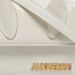 Jacquemus White Leather Mini Le Chiquito Top Handle Bag