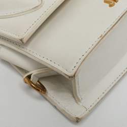 Jacquemus White Leather Mini Le Chiquito Top Handle Bag