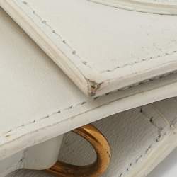 Jacquemus White Leather Mini Le Chiquito Top Handle Bag