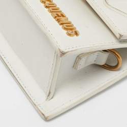 Jacquemus White Leather Mini Le Chiquito Top Handle Bag